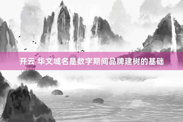 开云 华文域名是数字期间品牌建树的基础