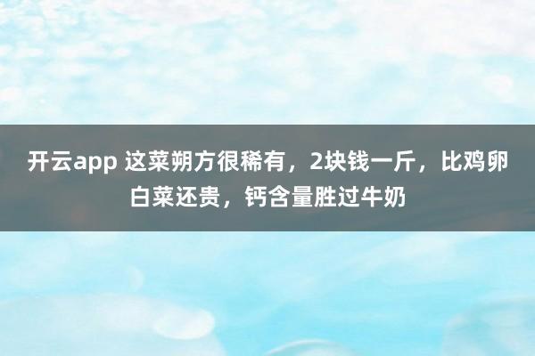 开云app 这菜朔方很稀有，2块钱一斤，比鸡卵白菜还贵，钙含量胜过牛奶